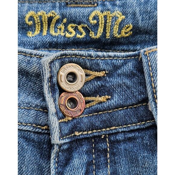 VTG Y2K 90s Miss Me Jeans 28 Bootcut Low Rise Boot Cut Floral Patch Distressed - Picture 9 of 16